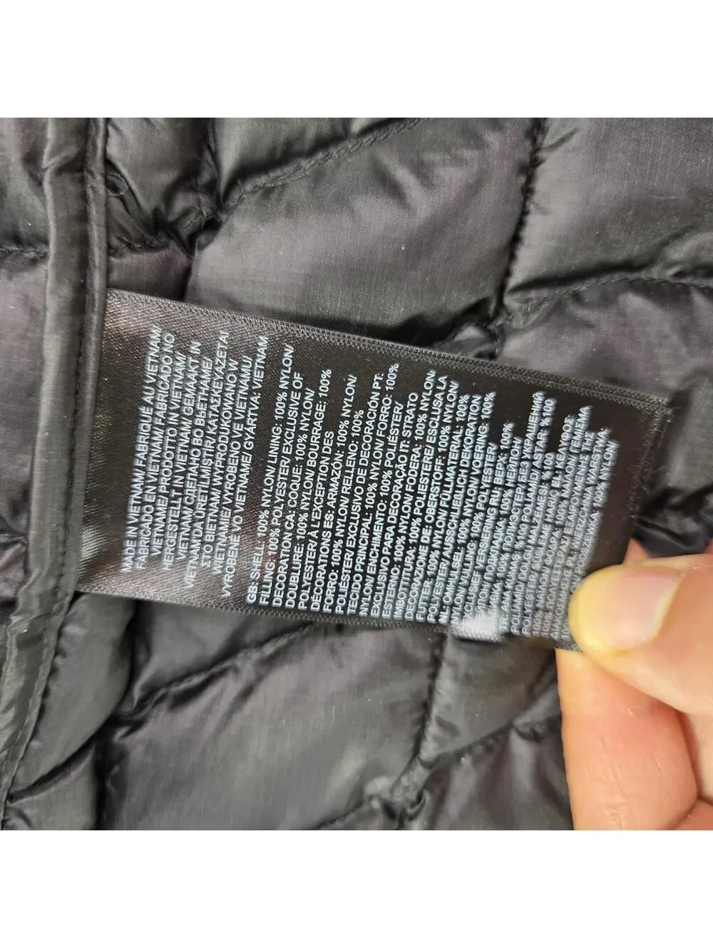 North Face Thermoball Quilted Puffer Vest Mens Siz M Black Insulated Lightweight